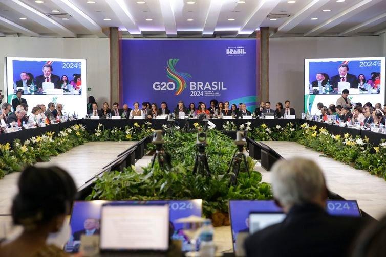 Brasília (DF), 14/12/2023 - O ministro da Fazenda, Fernando Haddad, participa da abertura da reunião da Trilha Financeira do G20, no Palácio do Itamaraty. A Trilha de Finanças trata de assuntos macroeconômicos estratégicos e é comandada pelos ministros das Finanças e presidentes dos Bancos Centrais dos países-membros do grupo (G20). Foto: Marcelo Camargo/Agência Brasil