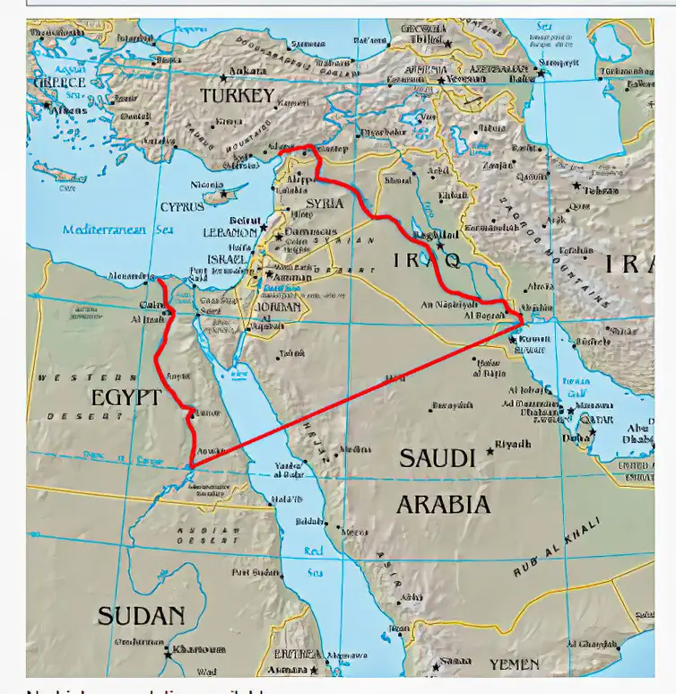 Brasília (DF) 30/10/2024 -  Mapa do Grande Israel, conforme idealizado pelos fundadores do sionismo. 
Mapa Middle east political