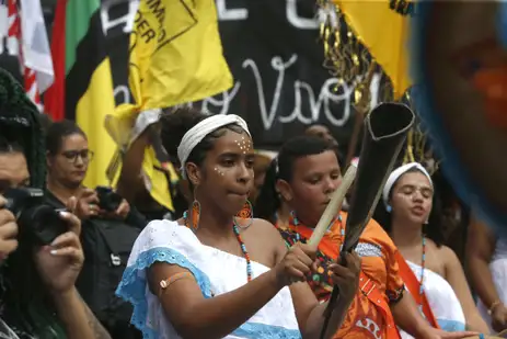 São Paulo (SP) 20/11//2023 - Marcha da Consciência Negra na avenida Paulista defendem projetos de vida para população negra no Brasil. 
Foto: Paulo Pinto/Agência Brasil