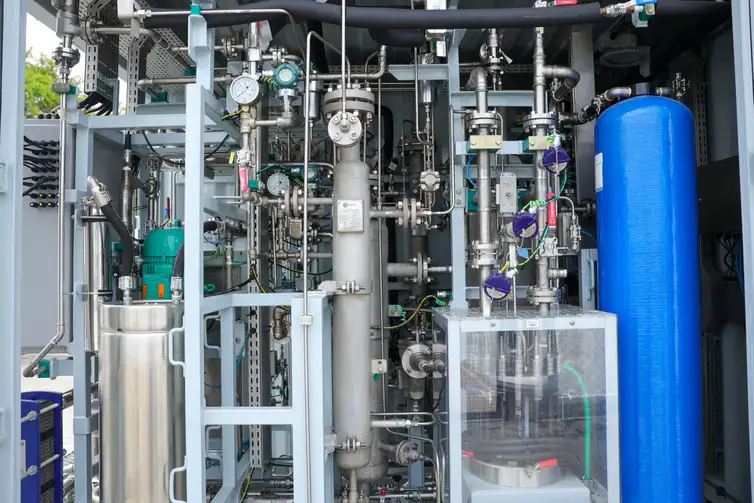 Recife (PE) 17/10/2025 - Eletrolisador instalado no Senai Park em Ipojuca  Foto: Fabio Rodrigues-Pozzebom/ Agência Brasil