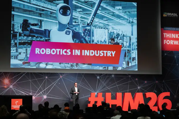 Hannover, 05/03/2026 - A feira de tecnologia Hannover Messe 2026, a maior feira de tecnologia industrial do mundo. Foto: Hannover Messe/Divulgação